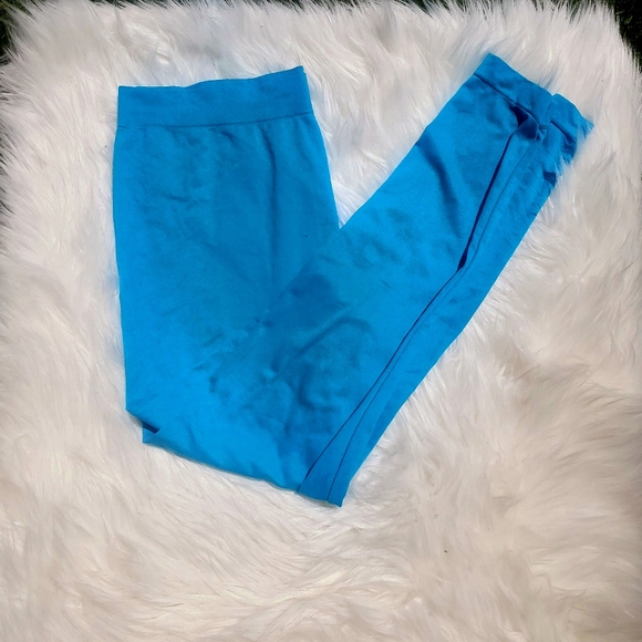 Mid-rise Turquoise ankle length leggings - Picture 2 of 6